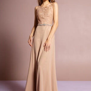 High Neckline Evening Long Dress